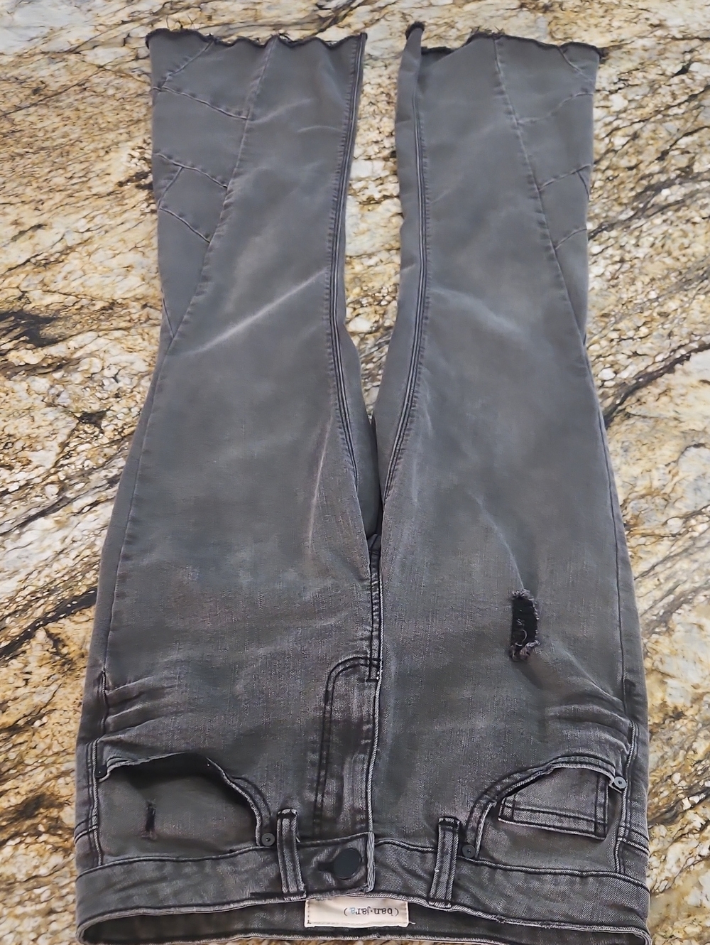 Ban•Jara Women's Black Washed Skinny Jeans with Subtle Distress